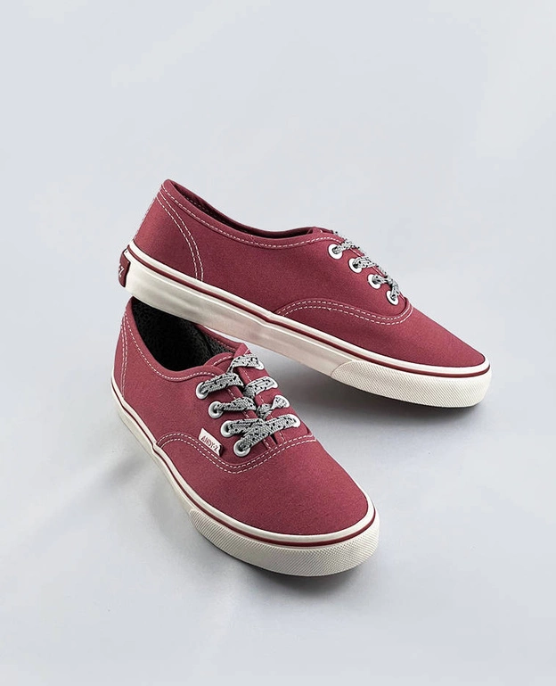 Sznurowane tenisówki damskie ciemny róż (a8879)