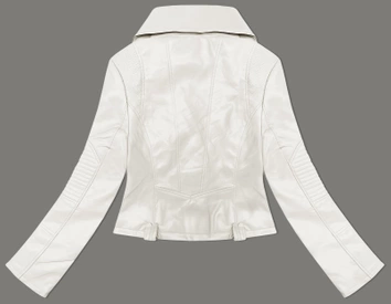 Kurtka ramoneska z asymetrycznym zamkiem J Style ecru (11Z8130)