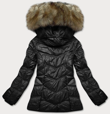 Pikowana przejściowa kurtka damska czarna (H-205-1)