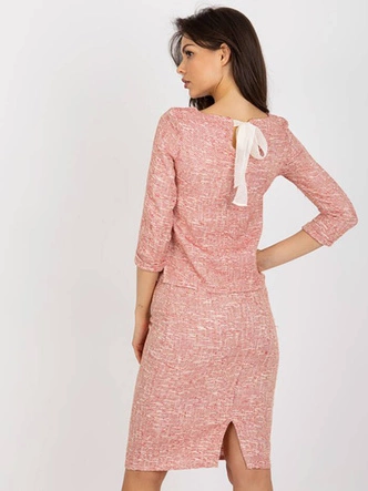 Wełniana spódnica ołówkowa Lakerta czerwona melanż  (506490)