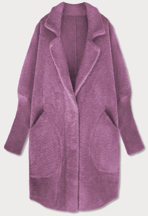 WEŁNIANA NARZUTKA ALPAKA LILAK (7108)