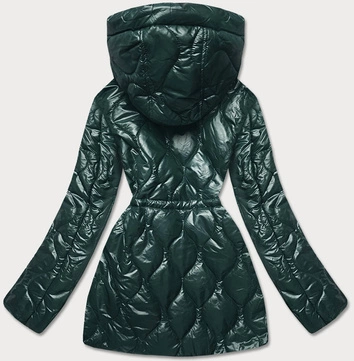 Kurtka damska z ozdobną podszewką ciemnozielona (bh2182)