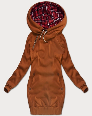 Długa bluza damska karmelowa (AMG-738/1)