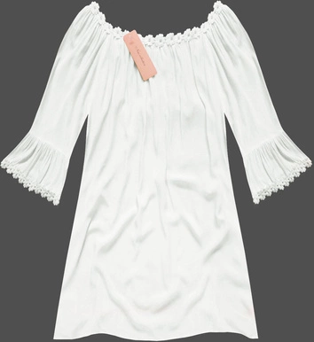 CIENKA BLUZKA Z GIPIURĄ BIAŁA (ART2)