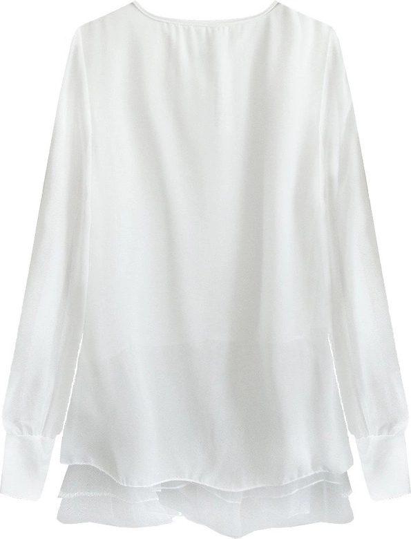 ELEGANCKA BLUZKA Z FALBANĄ BIAŁA (335ART)