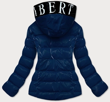 Damska kurtka pikowana niebieski ciemny/biały (w807#)