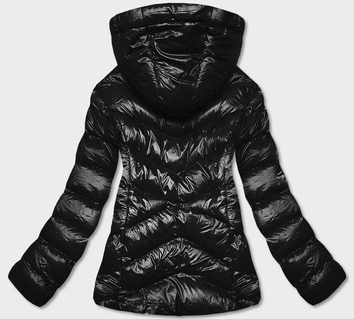 Krótka kurtka zimowa damska czarna (23066-392)