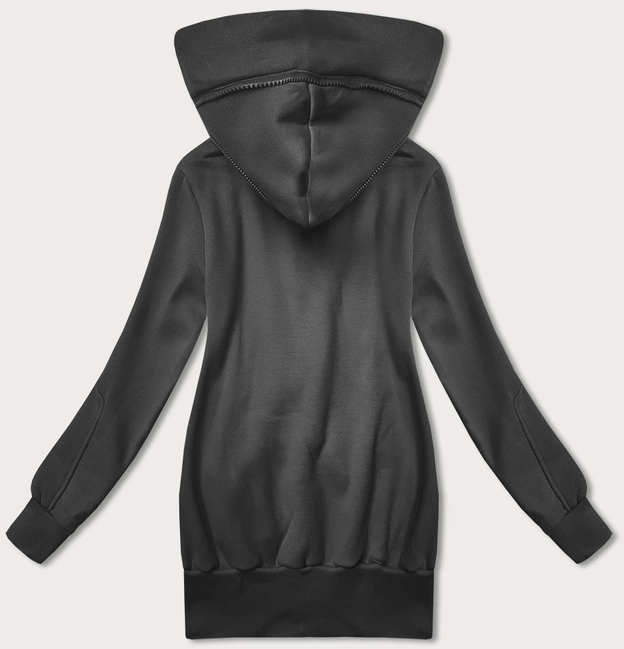 Gładka bluza damska z kapturem LHD grafitowa (AMG169)