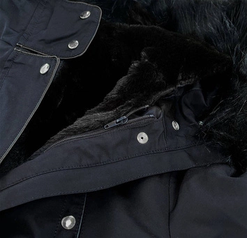 DAMSKA PARKA ZIMOWA Z PODPINKĄ GRANATOWA (GWW1896)