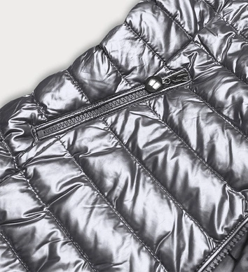 Metaliczna kamizelka damska szara (m20-6806-61)