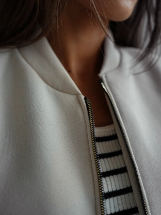 Ocieplana bluza bomberka beżowa (82158)