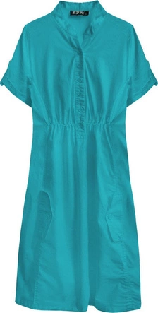 BAWEŁNIANA SUKIENKA KOSZULOWA MORSKA (1052)