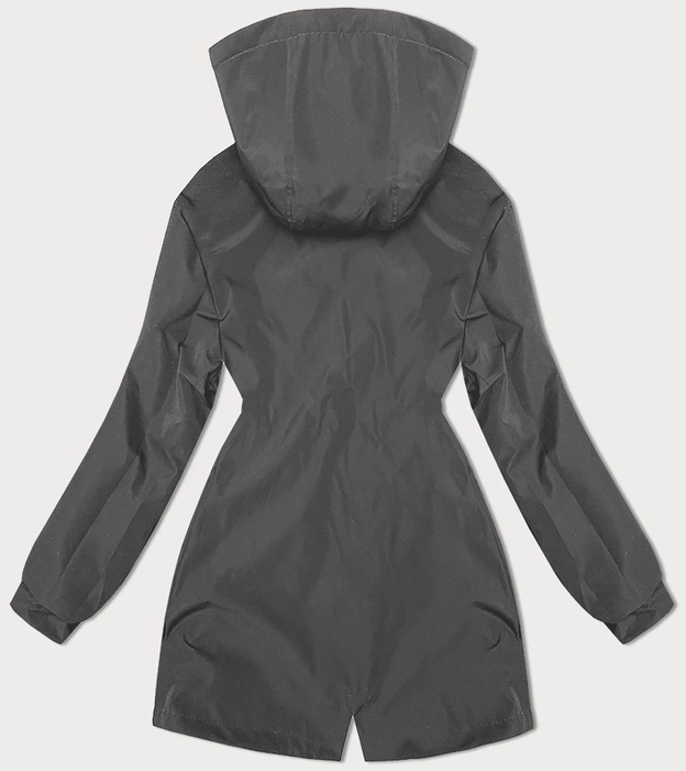 Cienka parka dwustronna damska czarno-szara (16M9081-392C)