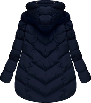 KRÓTKA KURTKA Z KAPTUREM GRANATOWA (W805)