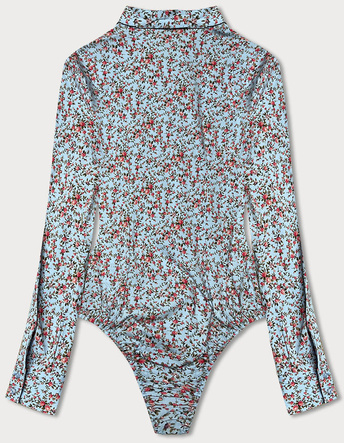 BLUZKA BODY W KWIATKI NIEBIESKA (AWY0121)