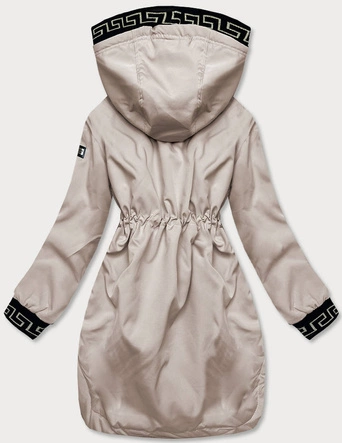 Kurtka damska z ozdobną lamówką beż (B8139-51)