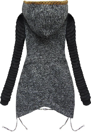 CIEPŁA BLUZA Z KAPTUREM GRAFITOWA (LX725)