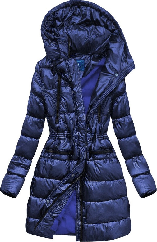 ORTALIONOWA DŁUŻSZA ZIMOWA KURTKA DAMSKA NIEBIESKA (J9-005)