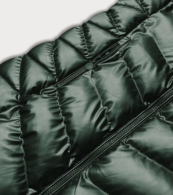 METALICZNA ZIMOWA KURTKA DAMSKA ZIELONA (5M778-238)