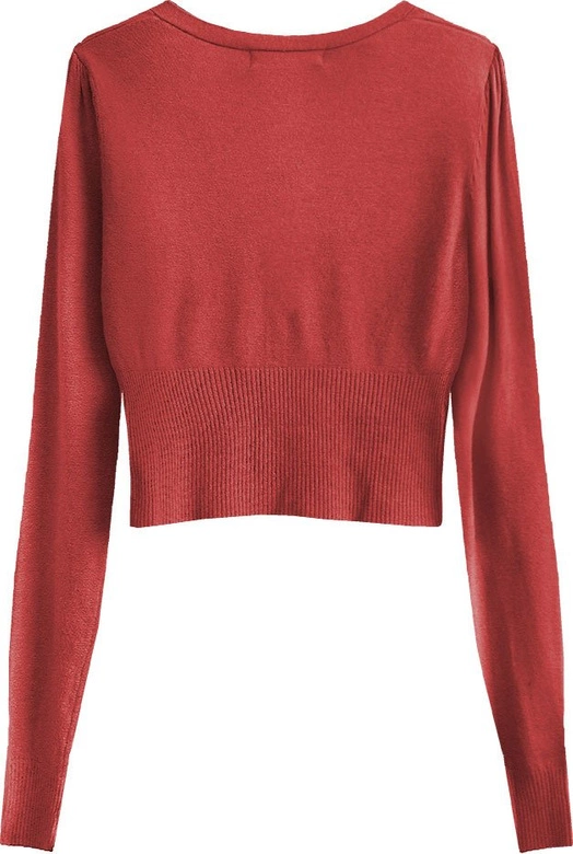 KRÓTKI SWETEREK Z TIULOWYMI OZDOBAMI CZERWONY (1516)