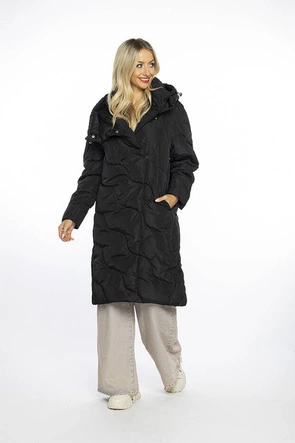 Luźna kurtka damska z ozdobnym pikowaniem Ann Gissy czarna (AG1-J9161)