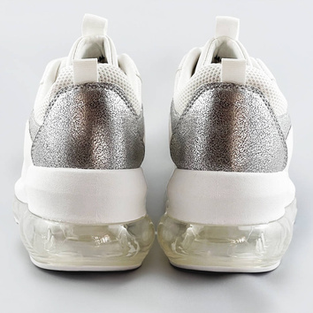 Buty sportowe damskie z transparentną podeszwą białe (ym-148)