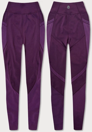 Legginsy treningowe damskie ciemny fioletowy (54379)