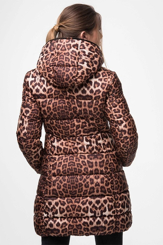 DWUSTRONNA KURTKA W PANTERKĘ BRĄZOWO-CZARNA (J9-009)
