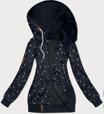 Rozpinana damska bluza w gwiazdki granat (2313)