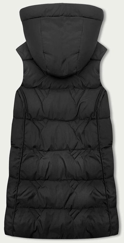 Bezrękawnik damski z kapturem s'west czarny (B8176-1)