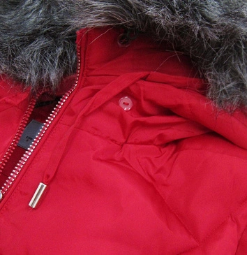 PIKOWANA KURTKA DAMSKA ZIMOWA CZERWONA (B9527)