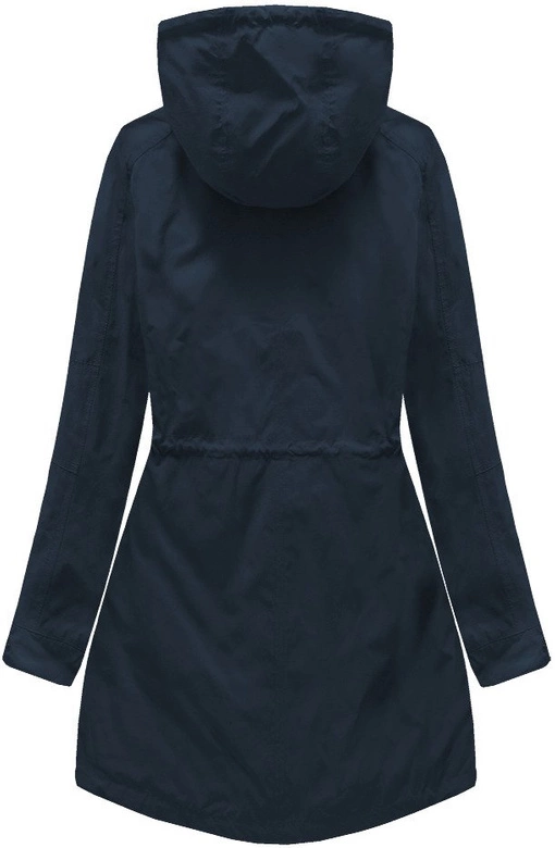 DWUSTRONNA KURTKA Z KAPTUREM GRANATOWA (W0229)