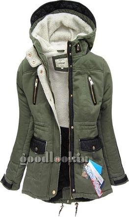 PARKA ZIMOWA Z KAPTUREM ZIELONA (AH-W88259)