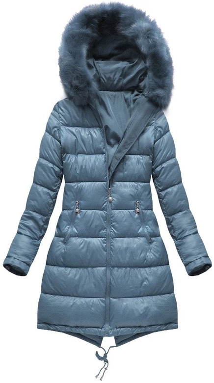 DWUSTRONNA KURTKA Z KAPTUREM NIEBIESKA (PM7210-30)