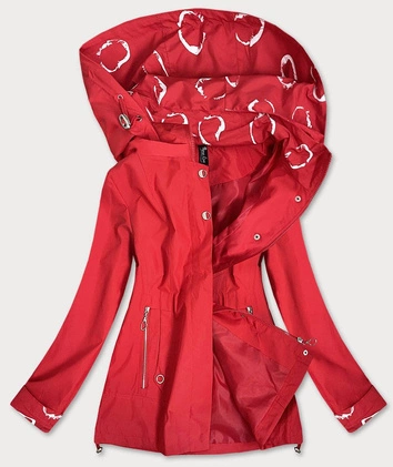 KURTKA DAMSKA WIATRÓWKA Z PODSZEWKĄ CZERWONA (7707)