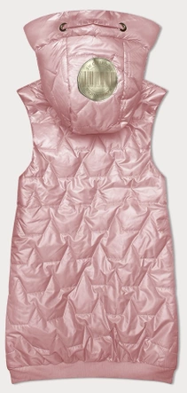 Bezrękawnik damski ze ściągaczem na dole S'West różowy (B8239-81)