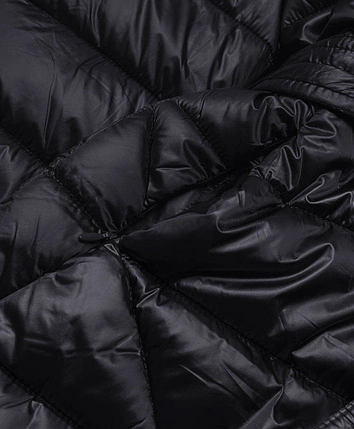 Pikowany płaszcz z kapturem oberżyna (AG1-J9069)