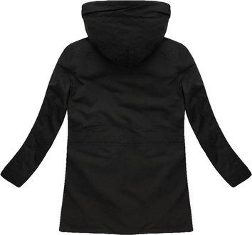 PARKA ZIMOWA Z PUCHEM NATURALNYM CZARNA (5012)