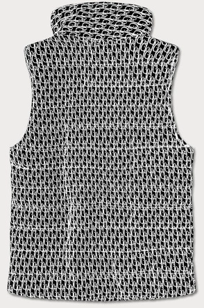 Kamizelka damska w napisy czarna (676art)