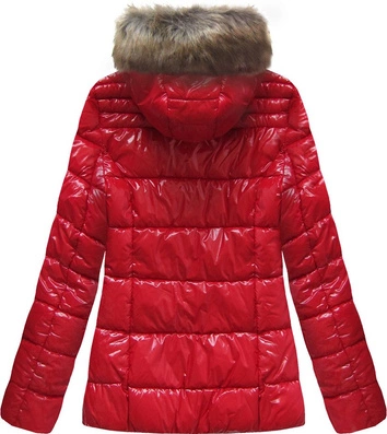 LAKIEROWANA PIKOWANA KURTKA DAMSKA CZERWONA (7695)