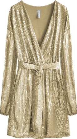 CEKINOWA SUKIENKA Z PASKIEM ZŁOTA (500ART)