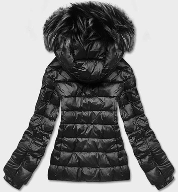 Krótka kurtka damska zimowa czarna (YP-20129-1)