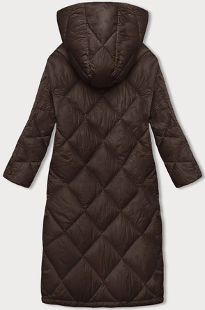 Pikowana kurtka damska zimowa brązowa (H-896-23)