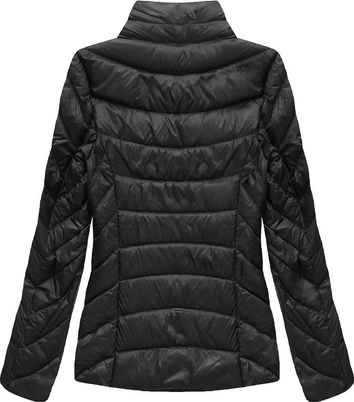 PIKOWANA KURTKA ZE STÓJKĄ CZARNA (X699X)