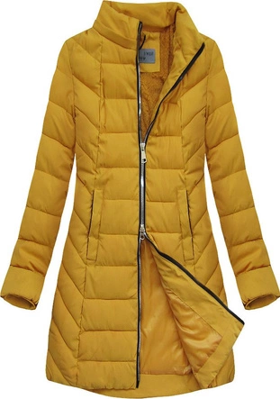 PIKOWANA KURTKA Z KAPTUREM ŻÓŁTA (B2645)