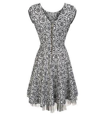 SUKIENKA NA TIULU BIAŁO-CZARNA (S58)