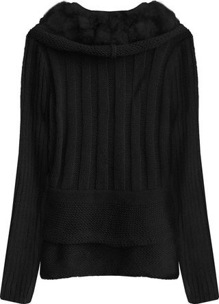 SWETER O GRUBYM SPLOCIE CZARNY (1618)