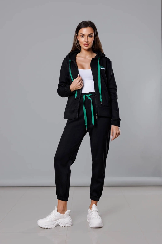 Komplet dresowy damski czarny (YP-1138)