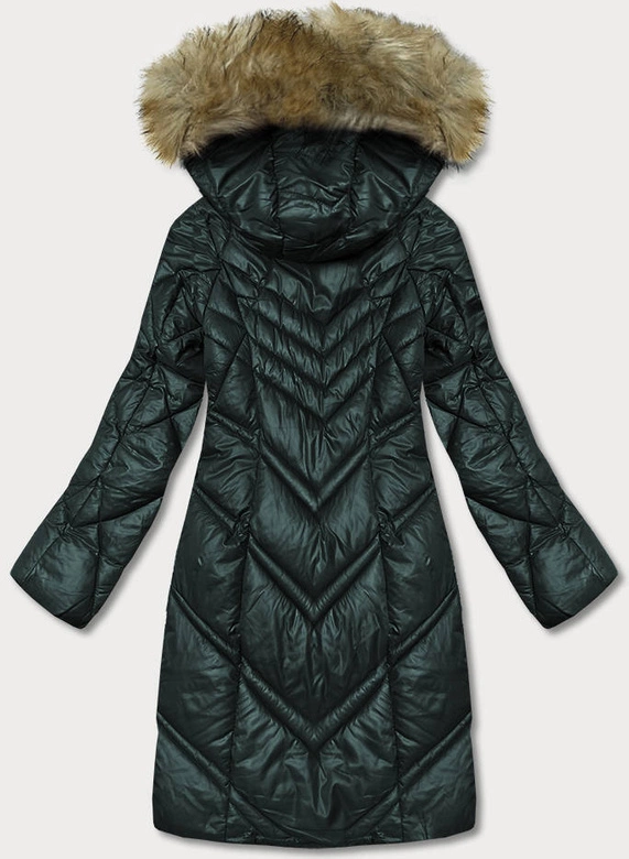 Pikowana kurtka damska ciemna zielona (H-97-2)