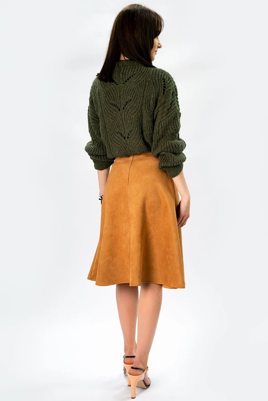 ROZKLOSZOWANA SPÓDNICA JASNOBRĄZOWA (537ART)